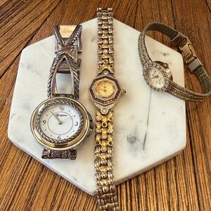 Vintage Women’s Silver and Gold Watch Trio